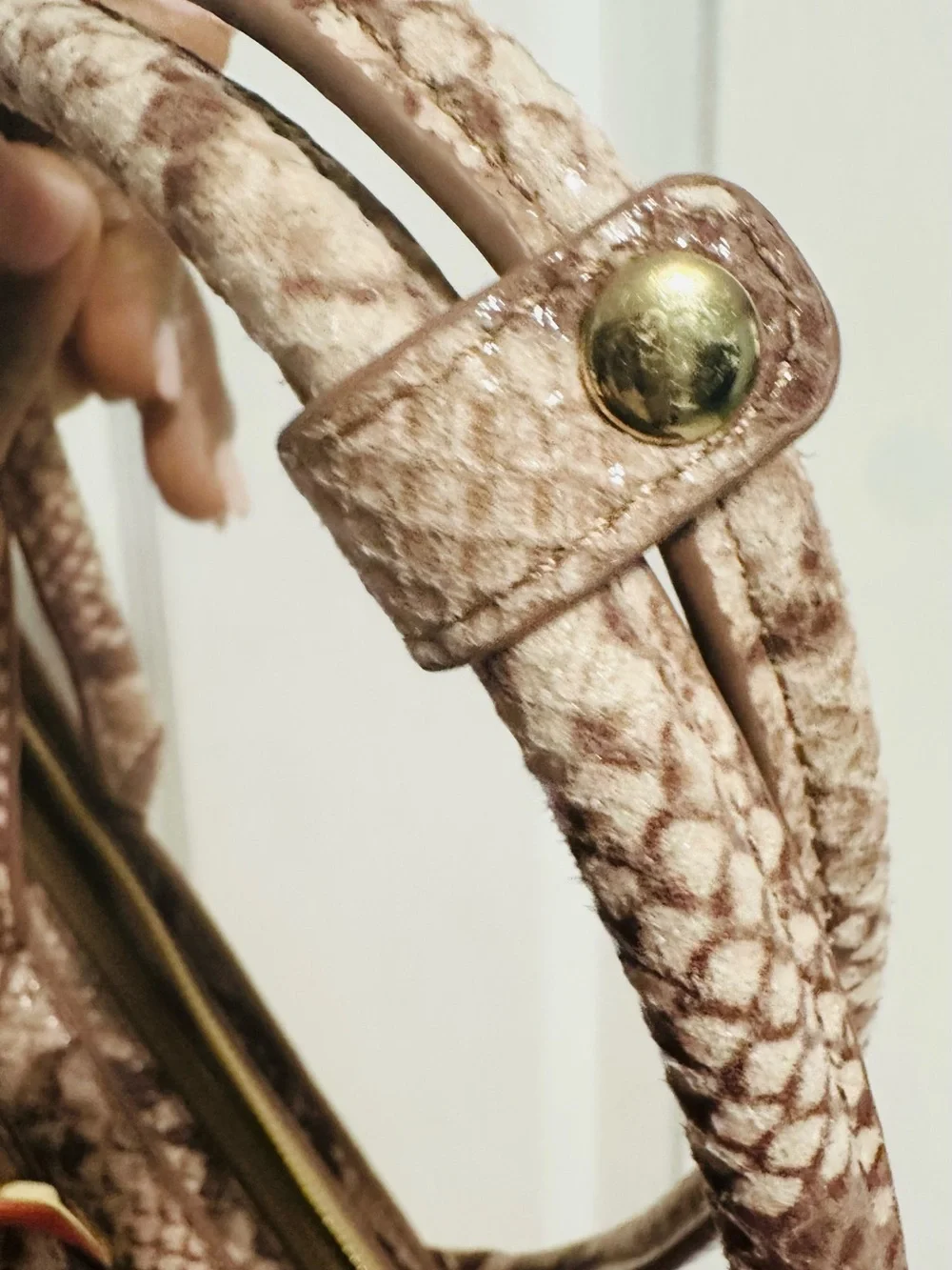I.N.C Internal Concepts Python-Pattern Satchel Bag in Taupe-NWT!